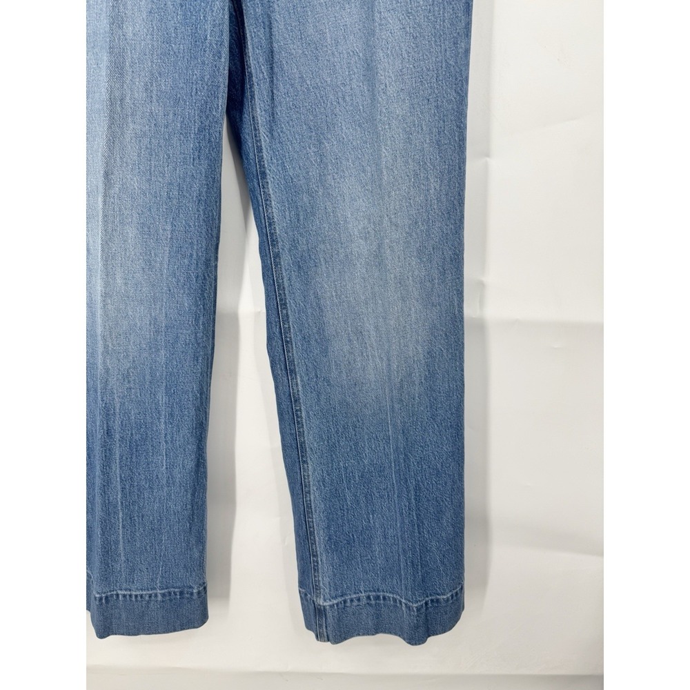 J. Crew Wide Leg High Rise Trouser Jean Women 28 Medium Blue Wash Preppy Boho - Picture 7 of 8